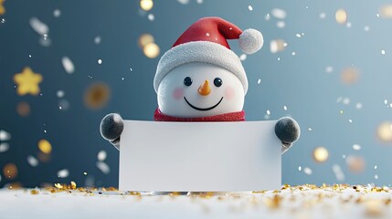 christmas card with snowman and santa