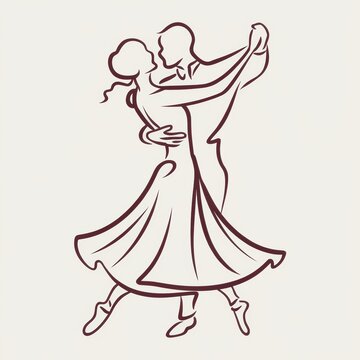 dancing couple line art clip art preview