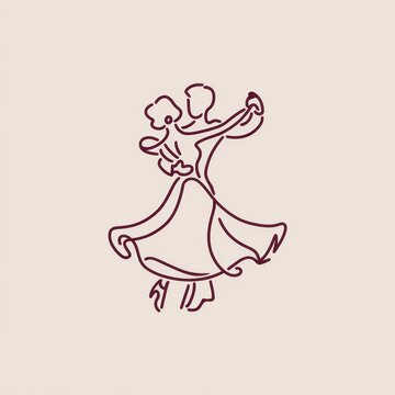 dancing couple line art clip art preview