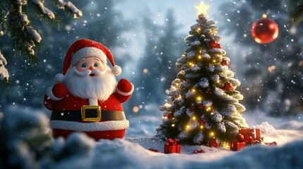 santa claus on the christmas tree