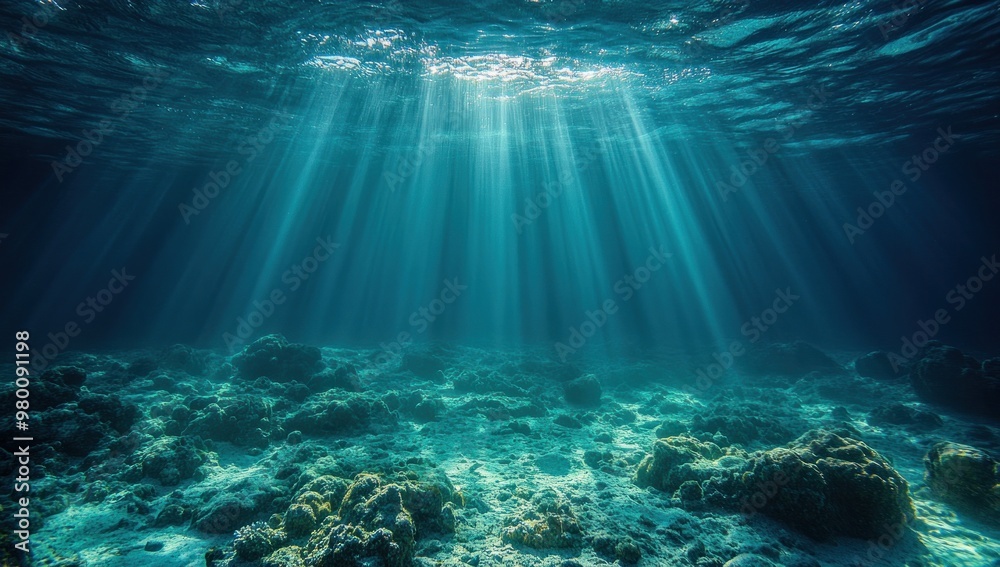 Canvas Prints sunbeams under the ocean