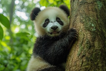 A Curious Panda Cub