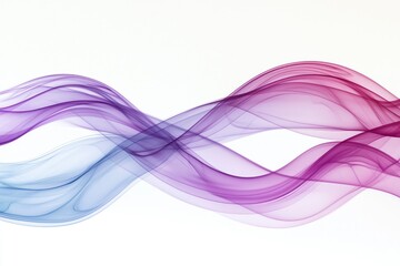 Naklejka premium Abstract Swirling Purple and Blue Transparent Waves on White Background