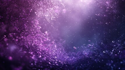 Obraz premium A deep purple backdrop with a light dusting of sparkles in the upper left corner, creating a magical and whimsical mood.