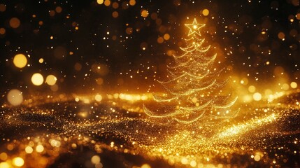 Obraz premium golden christmas lights