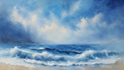 Obraz premium beach and sea minimalist illustration night and day