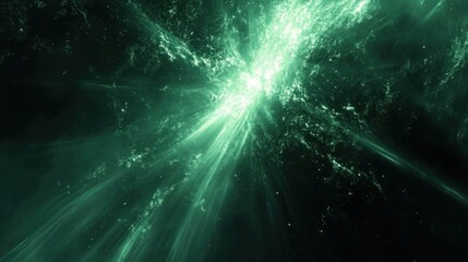 Fototapeta premium A soft green glow radiating from the center, casting subtle light across a dark background for a calm, futuristic feel.