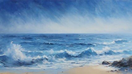 Obraz premium beach and sea minimalist illustration night and day