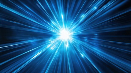 Bright blue rays of light bursting out from the center, casting beams in all directions.