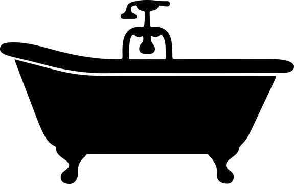 recommend clip art: Elegant Vector Bathtub Silhouette Design Element