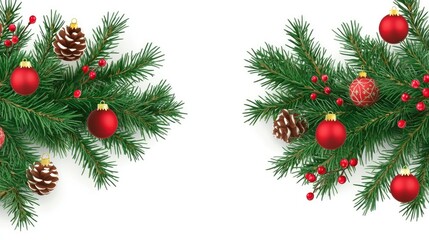 christmas tree branches and decorations