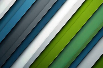 Fototapeta premium Abstract Diagonal Stripes in Green, Blue, and Gray