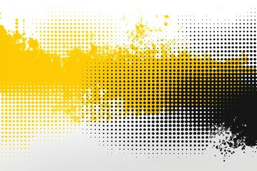 Abstract Background with Yellow and Black Polka Dots and Grunge Texture