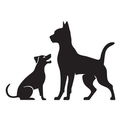 This is a simple black and white illustration of a cat silhouette.