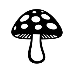Polka-Dot Mushroom Icon Representing Forest, Fungi, and Magical Nature Elements