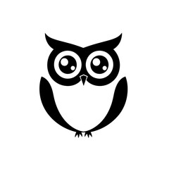 Cute Owl Icon Representing Nocturnal Wildlife, Forest Creatures, and Whimsical Nature Elements