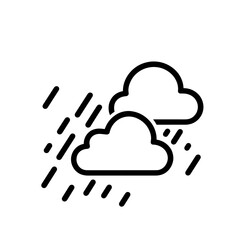 Two Clouds with Rain Representing Weather Patterns, Storms, and Rainfall