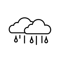 Minimalist Cloud Icon with Raindrops Representing Weather, Rainfall, and Simple Nature Design