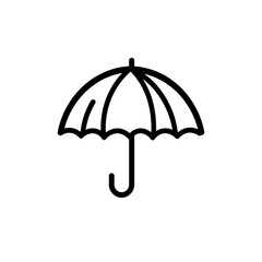 Minimalist Umbrella Icon Representing Rain, Weather Symbols, and Outdoor Protection