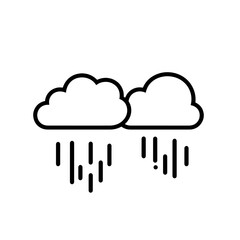 Two Cloud Icons with Rain Representing Weather Patterns, Storms, and Rainfall