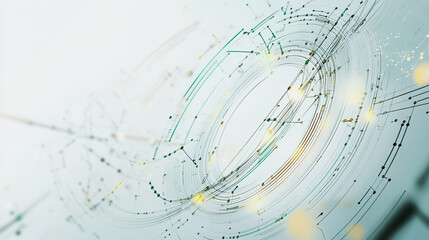 Abstract white background with Colorful circle lines. Digital future technology . Abstract business connection of lines from nodes innovation of communication in the network.