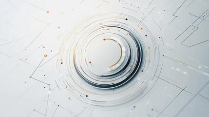 Abstract white background with Colorful circle lines. Digital future technology . Abstract business connection of lines from nodes innovation of communication in the network.