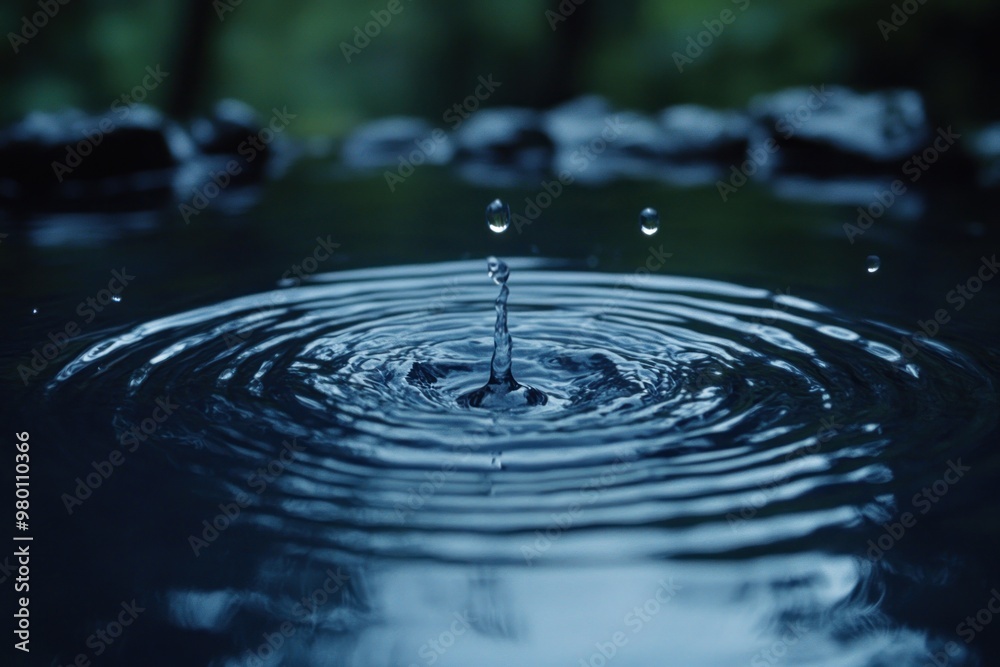 Poster water drop ripples