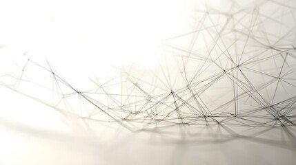 Fototapeta premium Abstract Wire Structure Casts Shadows on a White Background