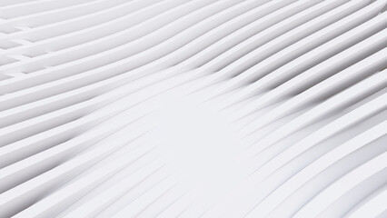 Abstract Curved Shapes. White Circular Background.