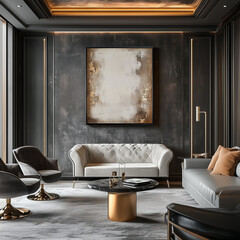 Sophisticated Style: Salon with Art Deco Finishes on a Pearl Gray Canvas