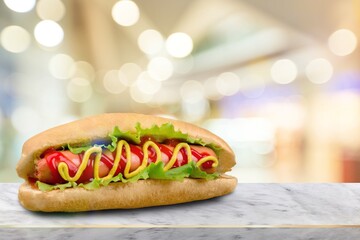 Classic tasty Hot Dog with sausage