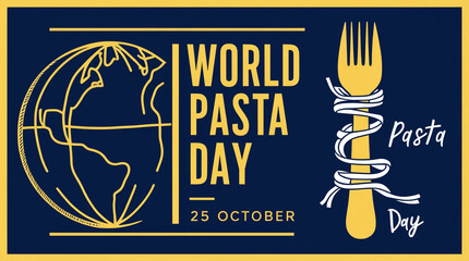 World Pasta Day 25 October, Vector Illustration