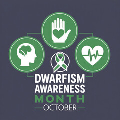 October is Dwarfism Awareness Month background template. Holiday concept. background, banner, placard, card, and poster design template with text inscription and standard color. vector illustration.