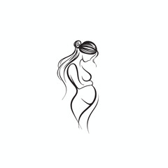 abstract pregnancy women vector logo