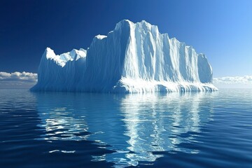 Majestic Iceberg Floating in Calm Ocean Waters