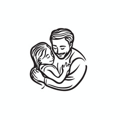 father caring their baby child vector