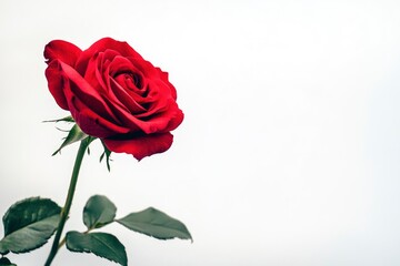 Naklejka premium Red Rose Flower. Red Rose against on isolate white background. clipping path, ai