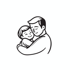 father caring their baby child vector
