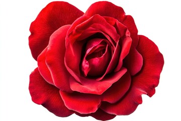 Naklejka premium Red Rose Flower. Red Rose against on isolate white background. clipping path, ai