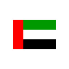 Flag of UAE country. United Arab Emirates national flag vector illustration isolated on white background