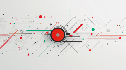 Obraz premium Abstract white background with Colorful circle lines. Digital future technology . Abstract business connection of lines from nodes innovation of communication in the network.