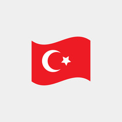 Turkey national flag. Turkish country waving flag vector illustration 