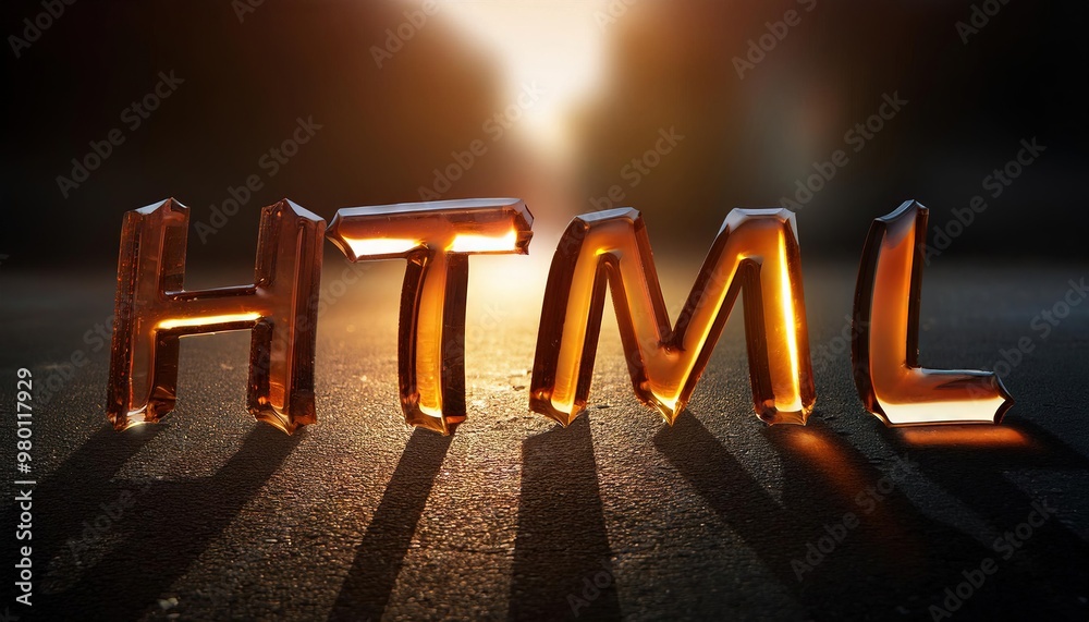 Poster creating eye-catching 3d html typography for web design