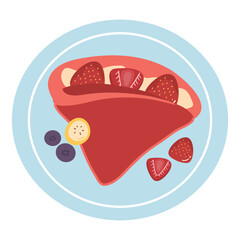 crepes with fresh berries illustration