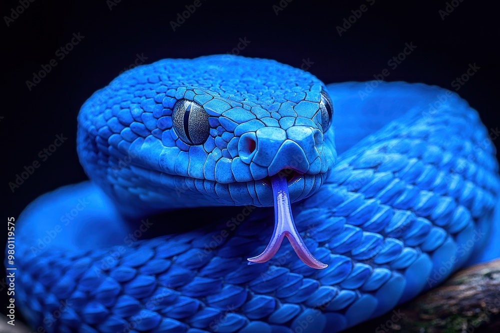 Sticker Blue Viper Snake