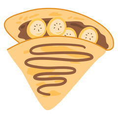  crepes or blinis with chocolate cream illustration