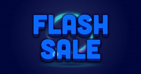 Image of flash sale text over vibrant pattern background