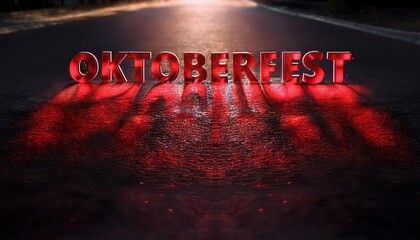 Oktoberfest Celebration with Glowing Signage