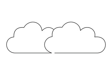 Continuous one line cloud icon Vector illustration
