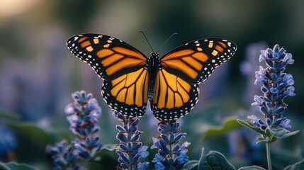 Fototapeta premium Monarch Butterfly on Lavender